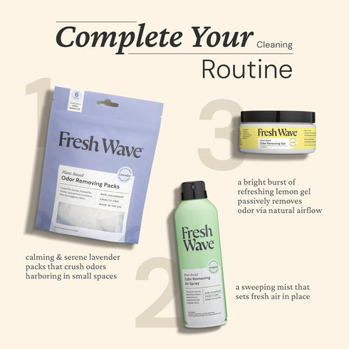 Fresh Wave Lavender Odor Eliminating & Deodorizing Packs | Natural Plant-Based Odor Absorbers for Home | Bag of 6