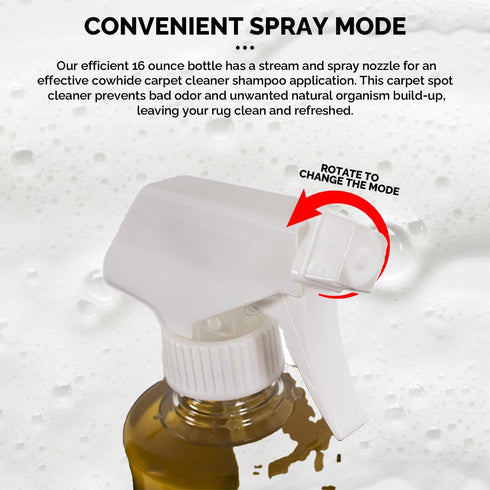 Rodeo Cowhide Rug/Carpet Cleaning Solution Shampoo - Deep Cleaning Spot Cleaner for Hide Rugs & Upholstery - Lemon