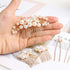 Set of 5 PCS Wedding Pearl Hair Combs - Elegant Accessories for Bridal Women (Gold)