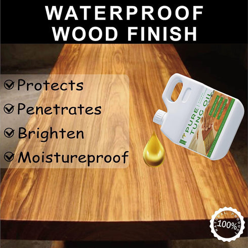 Godora 2pcs 8OZ Waterproof Tung Oil for Wood Finishing with Towel, 100% Natural Pure Tung Oil for Indoor and Outdoor