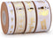 40 Yards White and Gold Baby Shower Ribbon Welcome Baby Foot Print Ribbons for Crafts, Gift Wrapping, Party Decoration