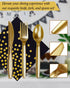 224 Pieces Party Supplies, Black and Gold Disposable Tableware Sets with Plastic Knives, Forks, Spoons for 32