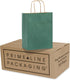 Prime Line Packaging Green Gift Bags Small, Kraft Paper Bags with Handles