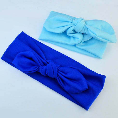 Women’s 10pcs Solid Color Hair Bands Bows Knot Headbands, Rabbit Ear Headwraps Turban Hair Accessories for Girls