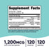 Nutricost Folic Acid for Women (Vitamin B9) 1200 mcg, 120 Capsules, with B12 and Biotin, Veggie Caps, Non-GMO & Gluten Free
