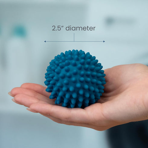 S&T INC. Reusable Plastic Dryer Balls, 6 Pack, Dark Blue, 2.5 in Fabric Softener for Laundry.