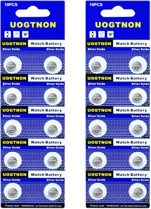 394 SR936SW Watch Battery, 1.55V Silver Oxide Button Cell, 20-Pack