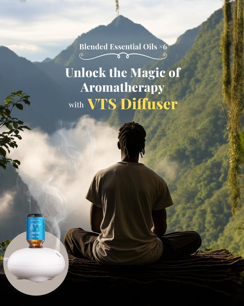 VTS Waterless Diffuser with Essential Oils Set, Top 6 Aromatherapy Oil Blends, Home Fragrance Gift Set
