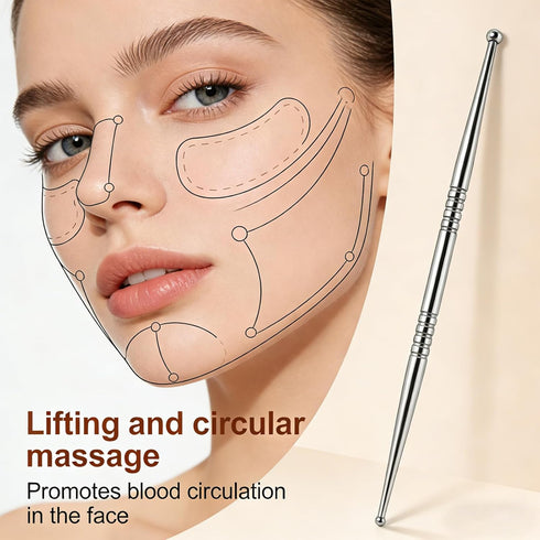 Set 6 Facial Reflexology Tool Includes Acupuncture Pen Heads for Ear & Facial Acupressure Points, Multi-Size