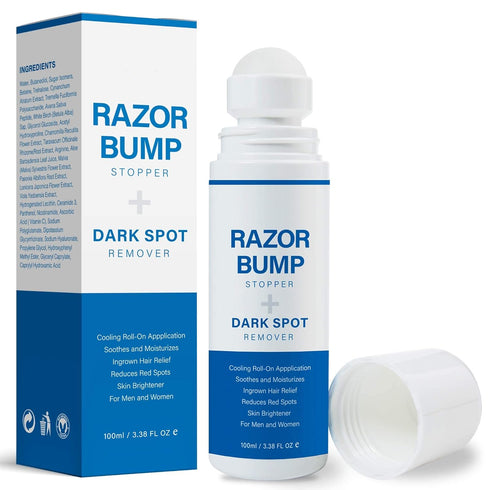 Razor Bump Stopper with Ingrown Hair Treatment for Men and Women, After Shave Solution for Ingrown Hairs, Roll on