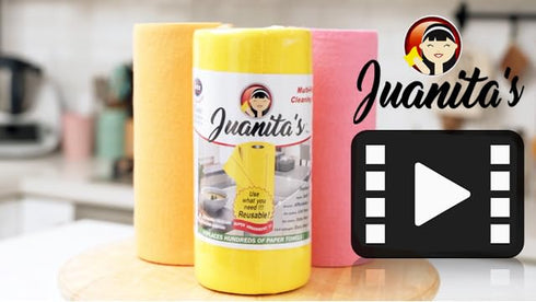 Juanitas Reusable Paper Towels - Washable Rolls, Ultra-Absorbent Cloth Paper Towels for Kitchen, Bathroom, Multiuse