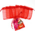 50pcs Drawstring Organza Jewelry Candy Pouch - Christmas Wedding Party Favor Gift Bags (8x12, Red)