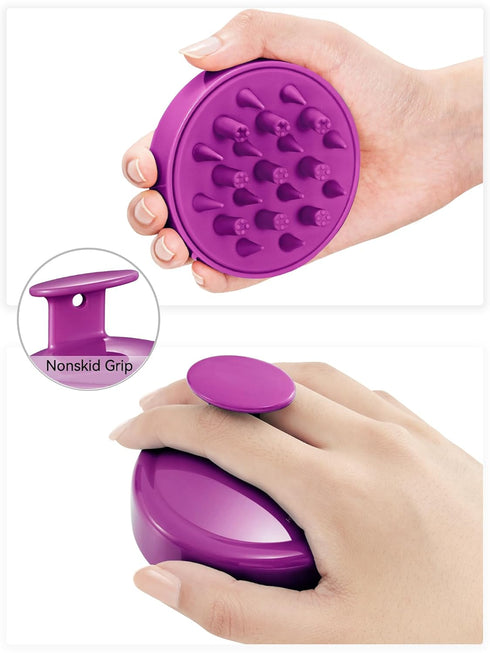HEETA Hair Scalp Massager for Hair Growth, Shampoo Brush with Soft Silicone Bristles for Dandruff Removal