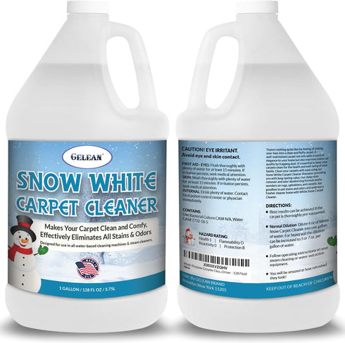 SNOW WHITE Carpet Cleaner Shampoo Solution for Rug Extracting, Removes Tough Stains and Odors, 1 Gallon