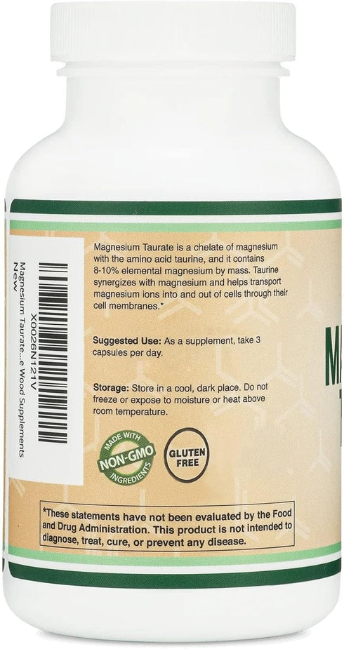 Magnesium Taurate Supplement for Cardiovascular Health, 1,500mg per Serving, 210 Vegan Capsules, Non-GMO