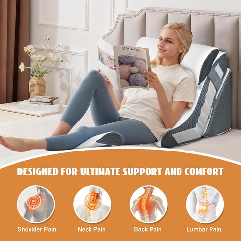 KGAUT 4PCS Set, Orthopedic Bed Wedge Pillow Adjustable Curve Memory Foam Wedge Pillow, Pillow Wedges for Post Surgery