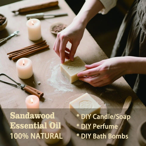 Set, 16oz 8oz Lavender & Sandalwood Essential Oils & Pure Natural Scent for Diffusers, Aromatherapy, Candle Making