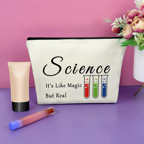 Science Gifts for Women Science Teacher Gifts Makeup Bag Scientist Lovers Gift Scientist Graduation Gift Cosmetic Bag Chemistry Science Gift Birthday Christmas Gifts for Her Cosmetic Travel Pouch