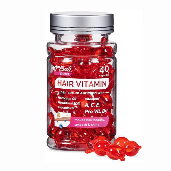Hussell Hair Treatment Serum - 40 Hair Care Capsules, No Rinse, with Argan, Macadamia & Avocado Oils, Vitamins A, E,