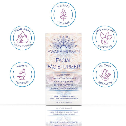 Natural Face Moisturizer for Dry Sensitive Skin - Organic Aloe & Green Tea Cream