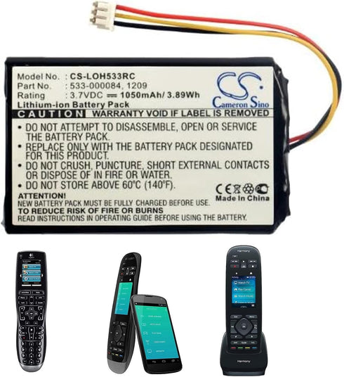 Cameron Sino 3.7V 1050mAh Replacement Remote Control Battery for Logitech