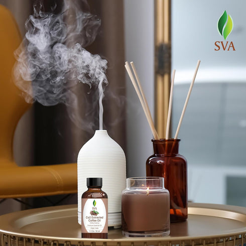 SVA Coffee Essential Oil – 1 Fl Oz – 100% Natural Coffee Oil for Diffuser, Hair Care, Face, Skin Care, Aromatherapy,