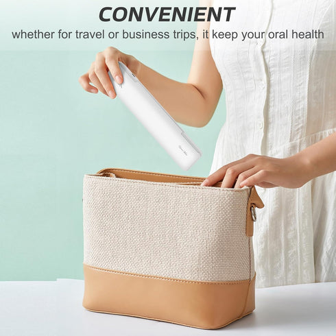 YourMate UVC Toothbrush Case for Travel and Household, Power by AA Battery or USB-C Cord, White
