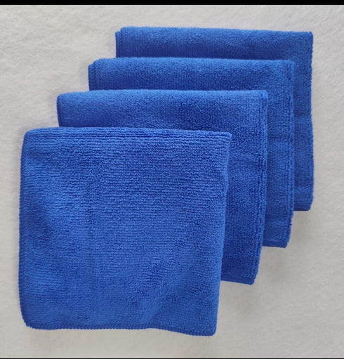 RSV Clean Microfiber Dish Towels 12" x 12" Inch, Blue, 20 Pack Premium Towels for Cleaning Glass, Kitchens, and