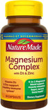 Nature Made Magnesium Complex with Vitamin D3 & Zinc, 60 Capsules, Muscle, Nerve, Heart & Bone Support