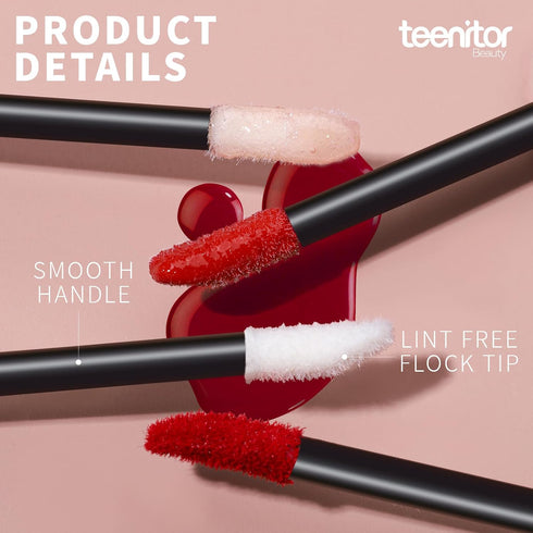 Teenitor 600 Pcs Disposable Lip Wands, Lip Applicators, Lint Free Makeup Brushes for Beauty Tool Black