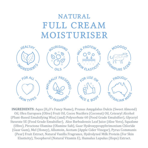 MooGoo Natural Full Cream Moisturizer, 120g Ultra-Hydrating Repair for Sensitive Skin