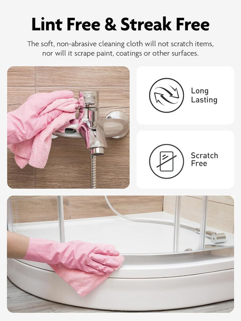 Microfiber Cloths 12" x 12", 40 Pack in a Roll, Reusable Washable Tear Away Cleaning Rag Towels for Car, House, Kitchen