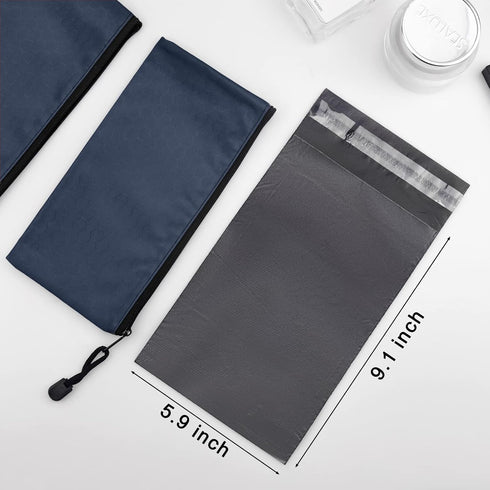 Sanitary Napkin Disposal Bags - 200pcs Gray Opaque Bags and 2 Dark Blue Storage Bags for Feminine Disposal