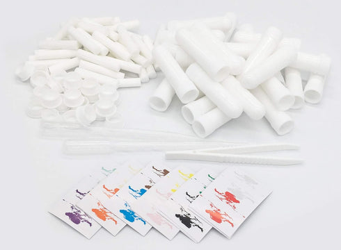 zison Nasal Inhaler Tubes Kit - 24 Empty Tubes with Wicks, 12 Extra Wicks, 36 Writable Stickers, 2 Mini Droppers, 1