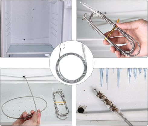 Much Hotter 155CM (1) Extra Long Pipe Tube Cleaner Fridge Drain Pipe Dredging Tool Flexible Drain Brush Skinny Tube