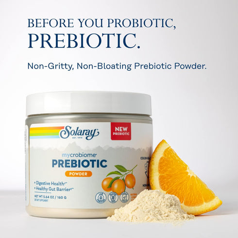 SOLARAY Mycrobiome Prebiotic Powder - Digestive Nutritional Supplements for Colon and Gut Health, 20 Servings