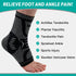 INDEEMAX Ankle Brace Compression Sleeve, Copper Infused Support for Sprained Ankle, Plantar Fasciitis, Sliver Black, M
