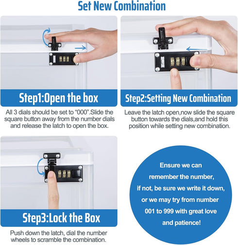 Lock Box with Locker for Office, School, Home, Personal Items Safe, Medicine Lockable Cabinet, Translucent Black