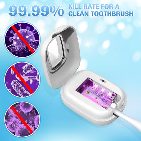 YourMate Rechargerable UVC Toothbrush Sanitizer Case Pro Compatible with Electric Toothbrush Heads/Regular Toothbrushes