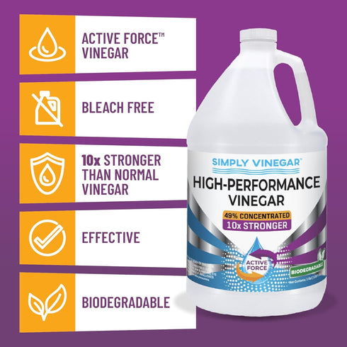 Simply Vinegar 49% 1 (128 oz) Industrial Strength Vinegar High-Performance Concentrated Cleaner for Home, Garden