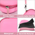 Portable 2 in 1 Pink Contact Lens Case and Glasses Case, Traveling Holder with Soak Storage Kit and Built-in Mirror