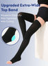KEKING Thigh High Compression Stockings Toeless, Unisex, Opaque 20-30mmHg Graduated Compression Leg Support