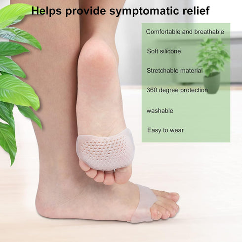 Metatarsal Pads, 12 Pack Ball of Foot Cushions for Pain Relief, Soft Gel Foot Pads