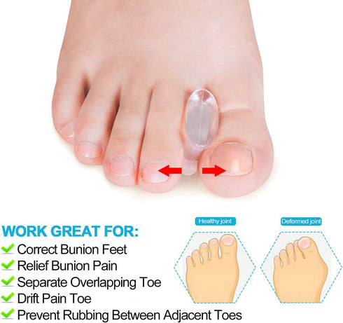 Povihome 10 Pack Gel Bunion Corrector and Toe Spacers - Small Size for Sports Activities, Bunion Pain Relief