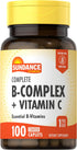 Sundance Complete B-Complex with Vitamin C, 100 Caplets, Vegetarian, Non-GMO, Gluten Free
