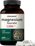 Magnesium Taurate 1,500mg | 240 Capsules | Chelated Mineral Supplement for Heart & Nervous System | Non-GMO