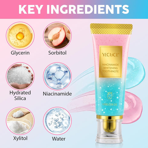 ZIXAOK Dentist-Recommended 4.23 Oz Niacinamide Toothpaste for Whitening & Sensitive Teeth Soothes Sensitivity