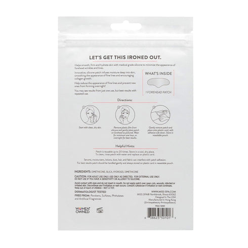 MISS SPA Forehead Silicone Anti-Wrinkle Patch - Reusable Hydrating Patches, Dermatologist Tested