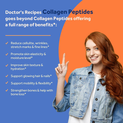 Doctor's Recipes Multi Collagen Peptides with Golden Turmeric - Collagen Supplements for Skin, Hair, Nail, 90 Caps