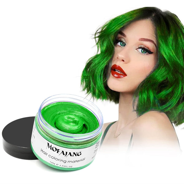 SOVONCARE Green Temporary Hair Color Wax - Washable Gray Hair Dye for Men & Women, 4.23 oz, All-Day Hold Styling Clays